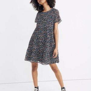NWT Madewell Spring Prairie Short Sleeve Tiered Mini Dress